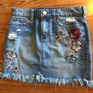 Aeropostle embroidered jean mini skirt 2